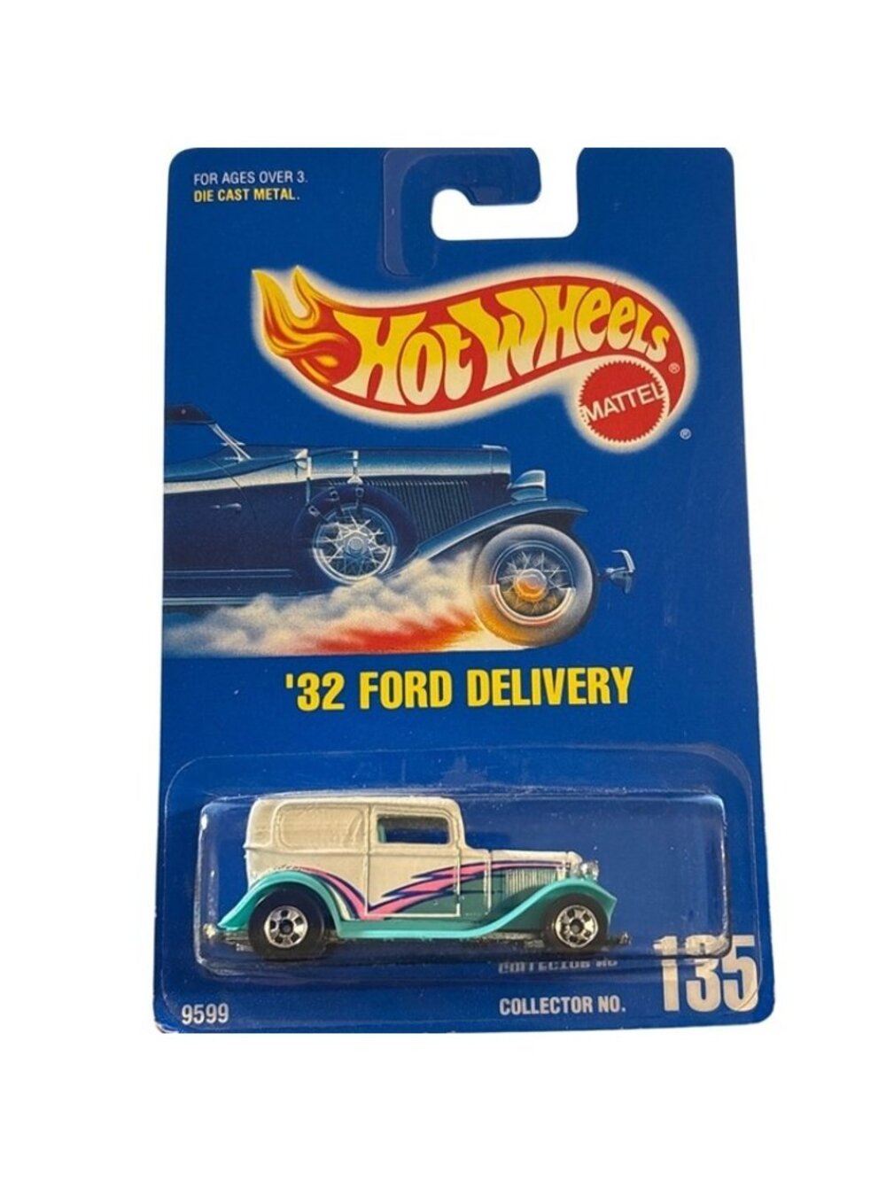 Vintage Die Cast Hot Wheels 32 Ford Delivery Car Collector 135 1991 Yellow Green
